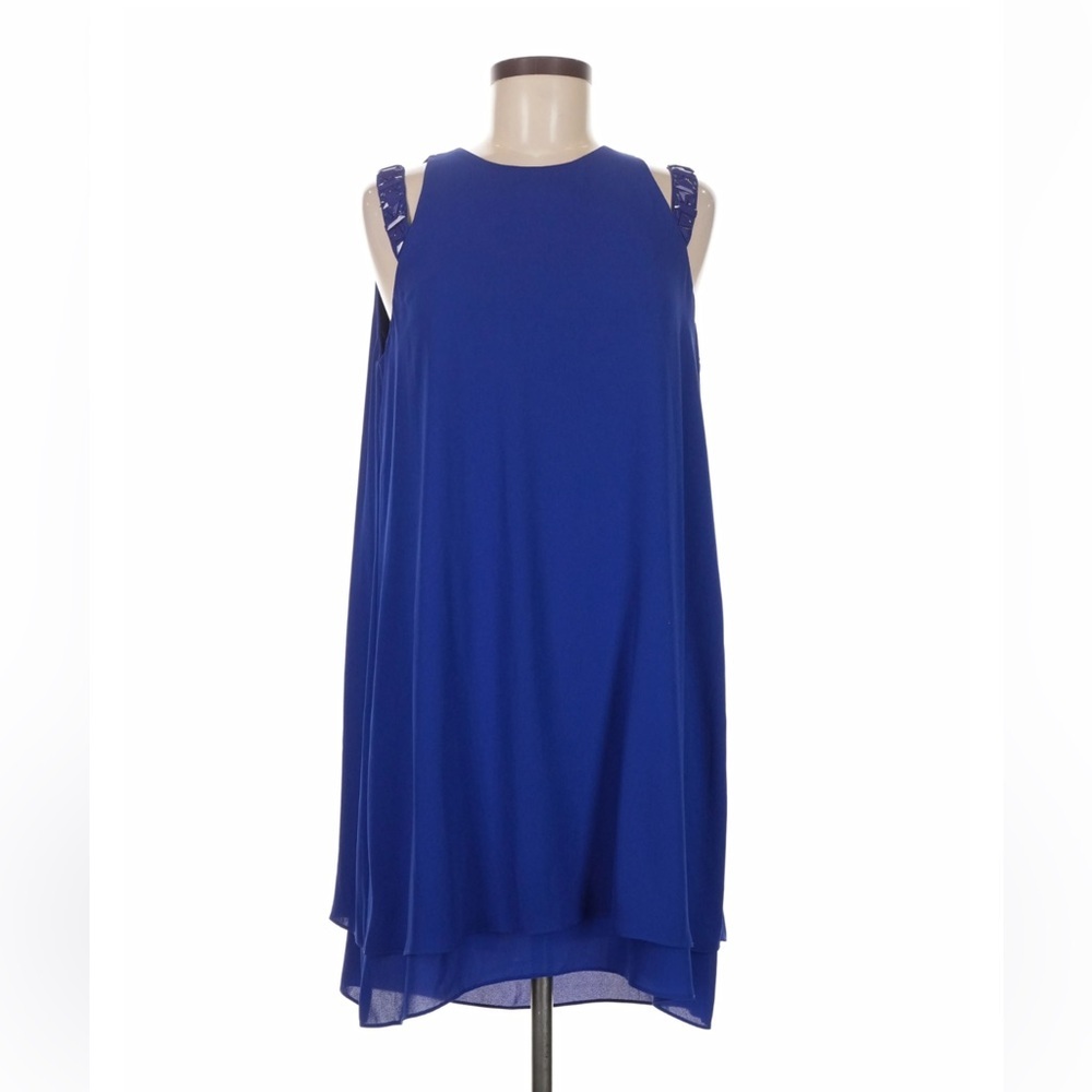 BCBGMaxAzria Cobalt Blue Mini Layered A-Line Skirt
